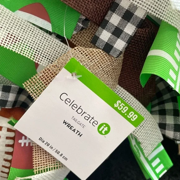 NWT 2 “Celebrate It” Football Themed Wreath & Door Decor Banners - Picture 4 of 13